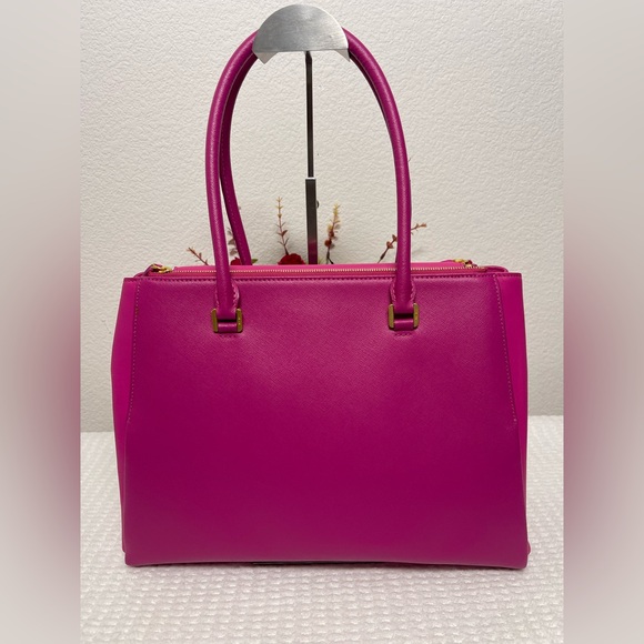 Five (5) Compartments MCM Fuchsia Satchel Bag - Picture 3 of 14